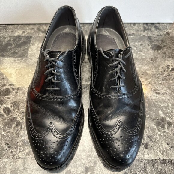 Dexter Leather Men Wingtip Shoes Black 10 W Style 59397...